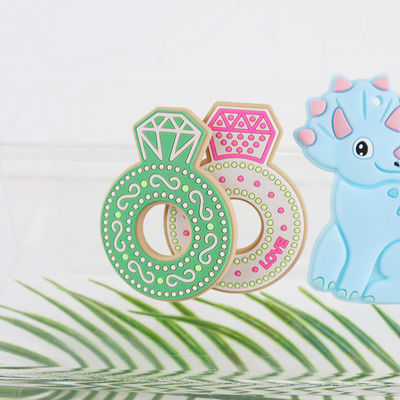 Phim hoạt hình Diamond silicon Baby Teether, Vòng mọc răng bằng silicon không độc hại