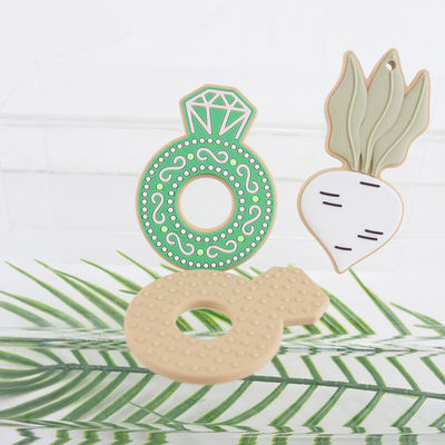 Phim hoạt hình Diamond silicon Baby Teether, Vòng mọc răng bằng silicon không độc hại