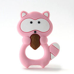 Animal Cat Kitten silicon Baby Teether Không chứa BPA cho trẻ mọc răng