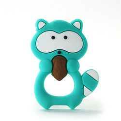 Animal Cat Kitten silicon Baby Teether Không chứa BPA cho trẻ mọc răng