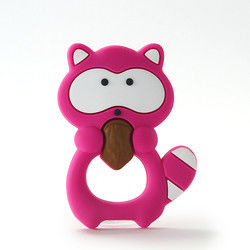 Animal Cat Kitten silicon Baby Teether Không chứa BPA cho trẻ mọc răng