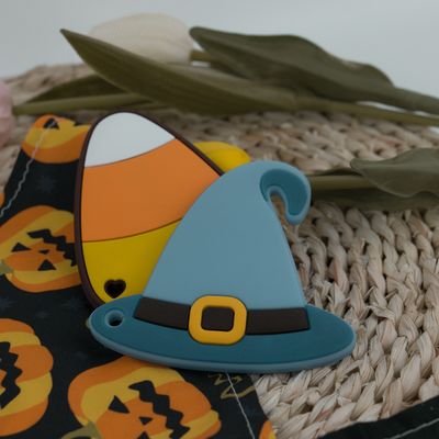 Miếng dán silicon Halloween đầy màu sắc với mũ phù thủy Hình dạng kẹo ngô