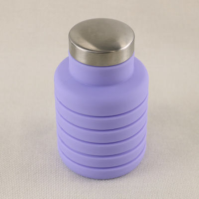 Logo tùy chỉnh Chai nước silicon có thể gập lại để mang theo ngoài trời