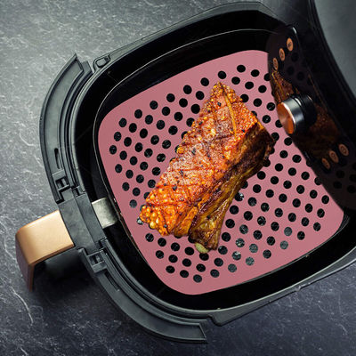 Bộ dụng cụ nhà bếp bằng silicon có thể tái sử dụng tùy chỉnh, Air Fryer silicon Pad Round Square Shape