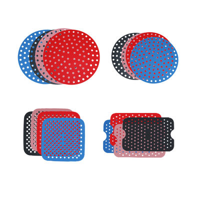 Bộ dụng cụ nhà bếp bằng silicon có thể tái sử dụng tùy chỉnh, Air Fryer silicon Pad Round Square Shape