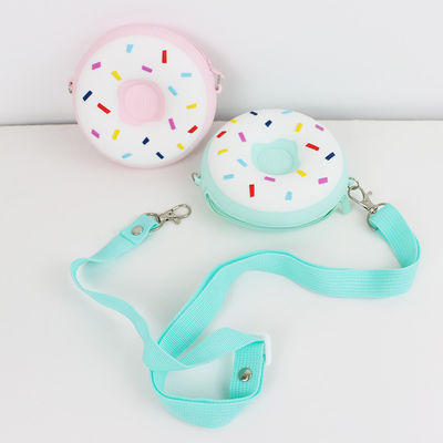 Donut Shape Túi đeo chéo silicon tùy chỉnh có khóa kéo OEM ODM