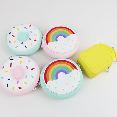 Donut Shape Túi đeo chéo silicon tùy chỉnh có khóa kéo OEM ODM