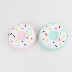 Donut Shape Túi đeo chéo silicon tùy chỉnh có khóa kéo OEM ODM