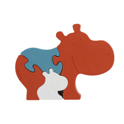 Câu đố ghép hình dành cho trẻ sơ sinh bằng silicon cấp thực phẩm BPA Free Eco Friendly Hippo Shape
