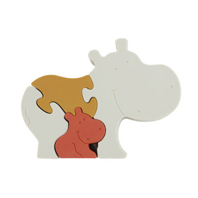 Câu đố ghép hình dành cho trẻ sơ sinh bằng silicon cấp thực phẩm BPA Free Eco Friendly Hippo Shape