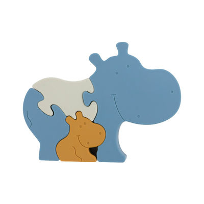 Câu đố ghép hình dành cho trẻ sơ sinh bằng silicon cấp thực phẩm BPA Free Eco Friendly Hippo Shape