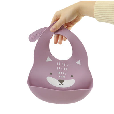 Yếm bắt thức ăn bằng silicon in hình Cacoon Cat Fox cho bé ăn sáng