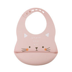 Yếm bắt thức ăn bằng silicon in hình Cacoon Cat Fox cho bé ăn sáng