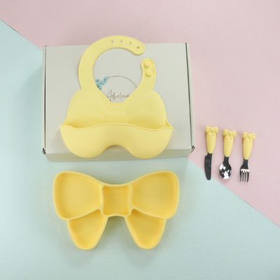 Bow Knot Bpa Free Siliconee Baby Bib Cấp thực phẩm không thấm nước Điều chỉnh kích thước
