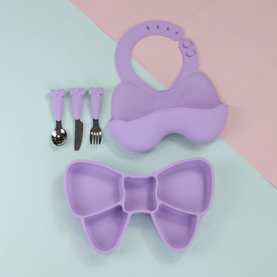 Bow Knot Bpa Free Siliconee Baby Bib Cấp thực phẩm không thấm nước Điều chỉnh kích thước