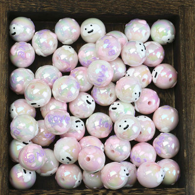Chunky Gumball Màu Hồng Số Lượng Lớn Bubblegum Hạt Acrylic Hạt Lỏng Cho Trang Sức