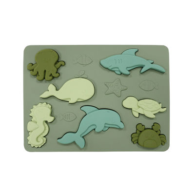 Ocean World Silicone Puzzle Thân thiện với môi trường miễn phí BPA cho giáo dục trẻ em