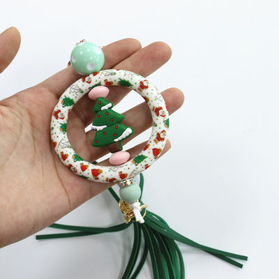 Nhà sản xuất tùy chỉnh in thiết kế đầy đủ màu sắc trên tất cả các hạt vòng để trang trí móc chìa khóa