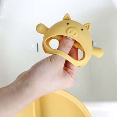 Tùy chỉnh nhiều hình dạng khác nhau Hình dạng tay cầm hình con lợn Miếng dán silicone cho bé với nhiều kiểu dáng khác nhau