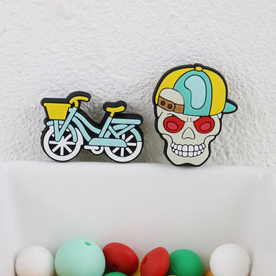 Bí ngô hộp sọ halloween tùy chỉnh Hạt tiêu điểm silicone cho móc khóa bút tự làm