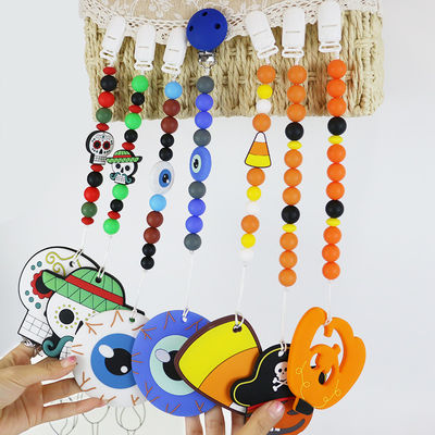 Bán chạy hạt silicone tiêu điểm Halloween cho móc khóa mọc răng tự làm cho bé