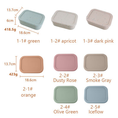 Bát silicon có thể xếp chồng lên nhau có nắp đậy Hộp cơm trưa Bento Set Lò vi sóng an toàn