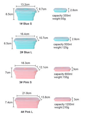 Bát silicon có thể xếp chồng lên nhau có nắp đậy Hộp cơm trưa Bento Set Lò vi sóng an toàn