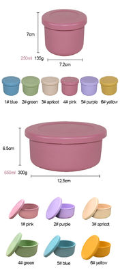 Bát silicon có thể xếp chồng lên nhau có nắp đậy Hộp cơm trưa Bento Set Lò vi sóng an toàn