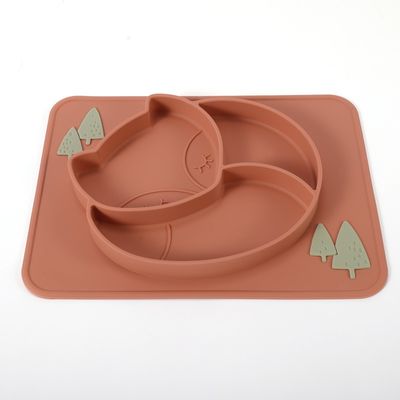 Thiết kế động vật trẻ sơ sinh đĩa silicone gấp Bowl đa màu