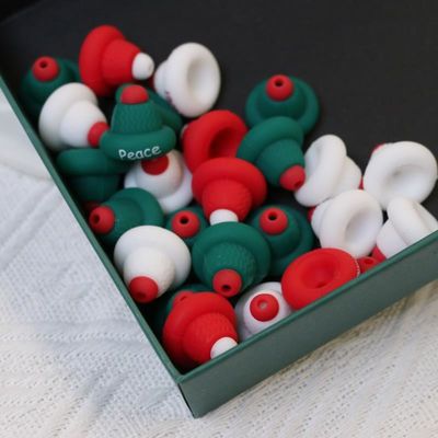 Đồ bán buôn 100% an toàn, không chứa BPA hạt silicone với 3D đầu trang mũ Giáng sinh - Không độc hại