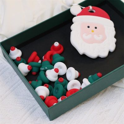 Đồ bán buôn 100% an toàn, không chứa BPA hạt silicone với 3D đầu trang mũ Giáng sinh - Không độc hại