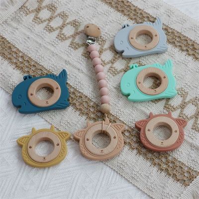 Giảm đau nướu răng silicone Baby Teether Teething Chơi gọn gàng cừu cá voi