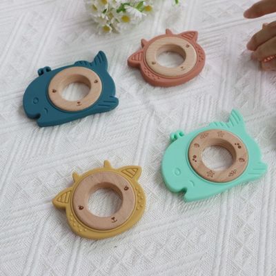 Giảm đau nướu răng silicone Baby Teether Teething Chơi gọn gàng cừu cá voi