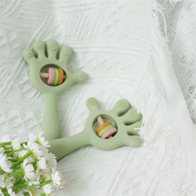 ODM Đồ chơi silicone trẻ em Nhóm tuổi Trẻ em Trẻ em Trẻ em Trẻ em Rattle Dàn tay hình dạng