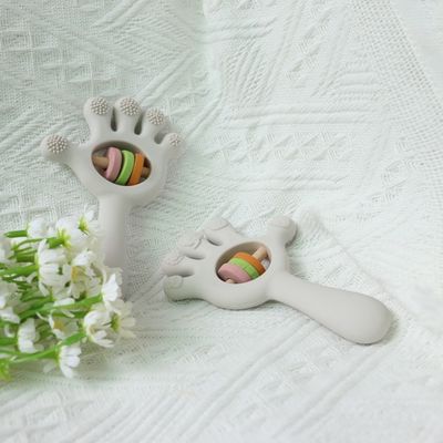 ODM Đồ chơi silicone trẻ em Nhóm tuổi Trẻ em Trẻ em Trẻ em Trẻ em Rattle Dàn tay hình dạng