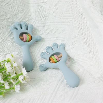 ODM Đồ chơi silicone trẻ em Nhóm tuổi Trẻ em Trẻ em Trẻ em Trẻ em Rattle Dàn tay hình dạng