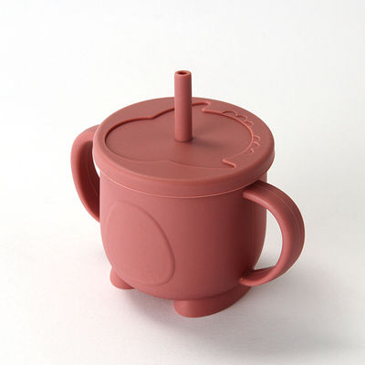 Cốc uống silicone linh hoạt cao với rơm và in 155g