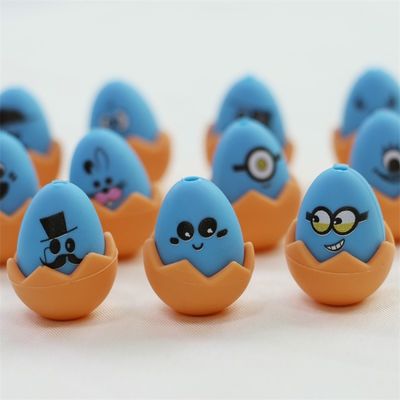 Custom Easter Focals Silicone All Beads Không độc hại Silikon in trứng Phục sinh Bead cho Keychain làm