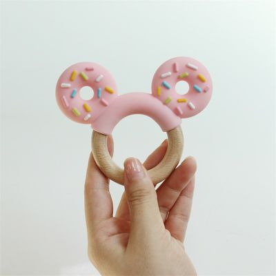 Thức ăn cấp độ silicone răng nhẫn đóng băng cho thêm cứu trợ đồ chơi giáo dục trẻ em silicone trái cây răng