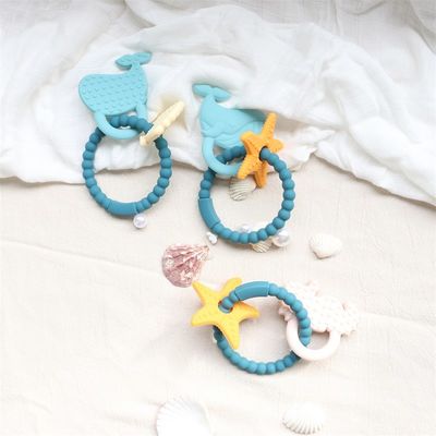 Dòng răng silicone cho trẻ em với thiết kế không độc hại và dễ cầm tay cầm và nhẫn răng silicone không chứa BPA