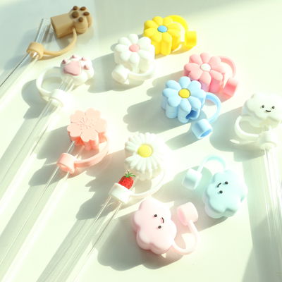 Sản phẩm bán buôn Full Silicone Non Toxic PVC Free BPA Free Silicone Straw Topper Cloud Covers hoàn hảo cho 6-12mm Straw