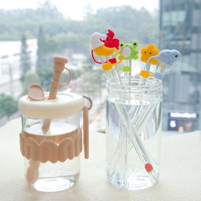 Custom silicone 10mm Straw Cover với 3D Animals Design silicone Straw Toppers Mũi cho Cupsfor