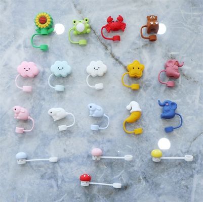 Custom silicone 10mm Straw Cover với 3D Animals Design silicone Straw Toppers Mũi cho Cupsfor