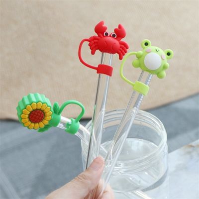 Custom silicone 10mm Straw Cover với 3D Animals Design silicone Straw Toppers Mũi cho Cupsfor