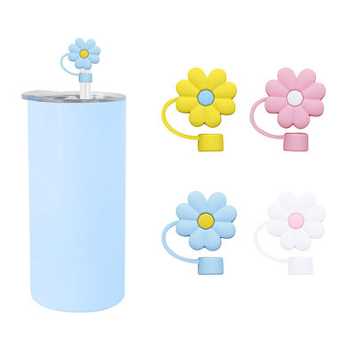 Thiết kế hoa 3D nắp ống hút silicone 100% Bpa miễn phí không độc hại Safe Silicone Toppers cho ống hút cốc