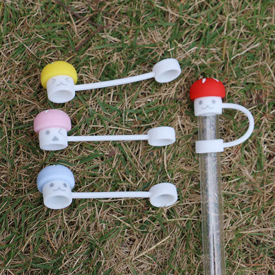 Thiết kế nấm nấm công cộng tùy chỉnh 10MM Straw Topper For Tumbler Cup Full Silicone Straw Cover Hats