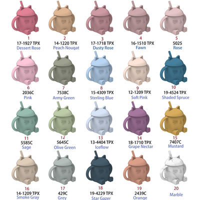 in tùy chỉnh uống silicone Sippy Cup với rơm