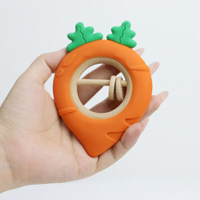 Nhà máy cà rốt Bé Bpa miễn phí bán buôn đồ chơi răng trẻ em silicone Bpa miễn phí hình dạng trẻ em Teether kích thước hoàn hảo cho bàn tay nhỏ