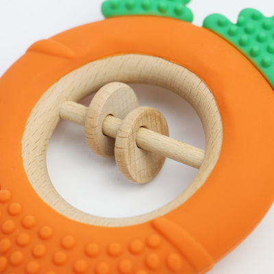 Nhà máy cà rốt Bé Bpa miễn phí bán buôn đồ chơi răng trẻ em silicone Bpa miễn phí hình dạng trẻ em Teether kích thước hoàn hảo cho bàn tay nhỏ