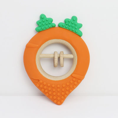 Nhà máy cà rốt Bé Bpa miễn phí bán buôn đồ chơi răng trẻ em silicone Bpa miễn phí hình dạng trẻ em Teether kích thước hoàn hảo cho bàn tay nhỏ